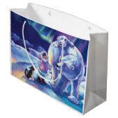 Polar Pals Painting Große Geschenktüte (Rückseite Schrägansicht)