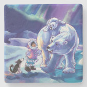 Polar Pals Steinuntersetzer (Vorderseite)