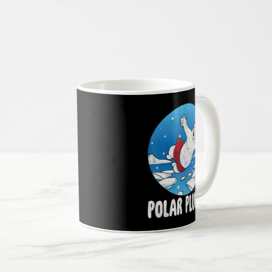 Polar Plunge Ice Jump Funny Polar Bear Winter Kaffeetasse (VorderseiteRechts)