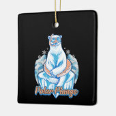 Polar Plunge Ice Jump Funny Polar Bear Winter Keramikornament (Links)