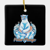 Polar Plunge Ice Jump Funny Polar Bear Winter Keramikornament (Vorderseite)