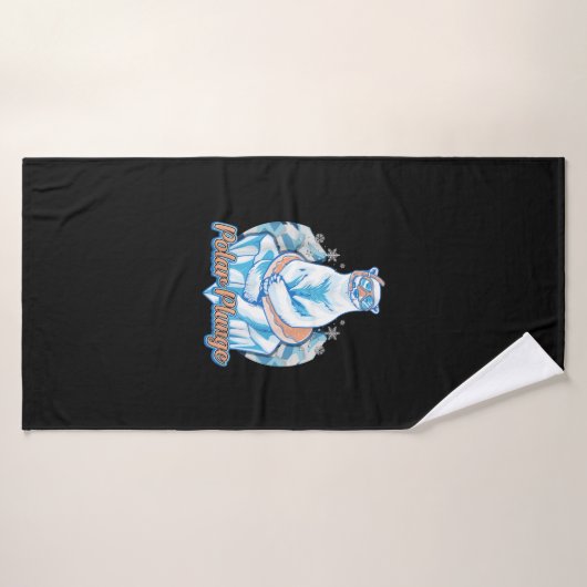 Polar Plunge Ice Jump Funny Polar Bear Winter Swim Badehandtuch (Badehandtuch)