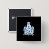 Polar Plunge Ice Jump Funny Polar Bear Winter Swim Button (Vorne & Hinten)