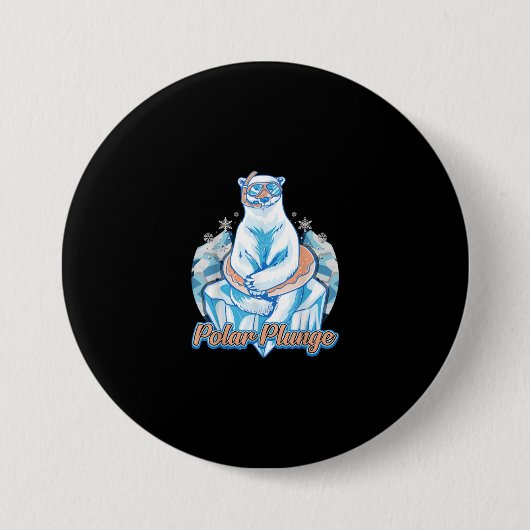 Polar Plunge Ice Jump Funny Polar Bear Winter Swim Button (Vorderseite)