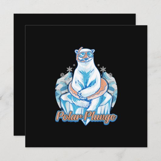 Polar Plunge Ice Jump Funny Polar Bear Winter Swim Einladung (Vorne/Hinten)