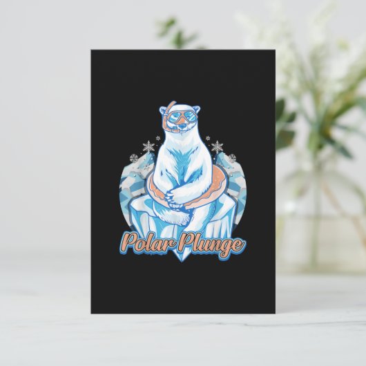 Polar Plunge Ice Jump Funny Polar Bear Winter Swim Einladung (Stehend Vorderseite)