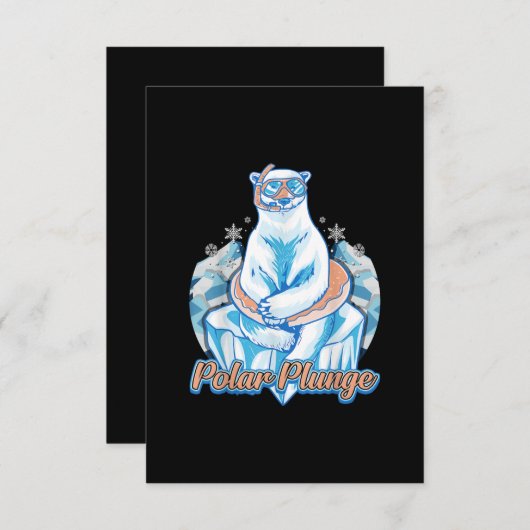 Polar Plunge Ice Jump Funny Polar Bear Winter Swim Einladung (Vorne/Hinten)