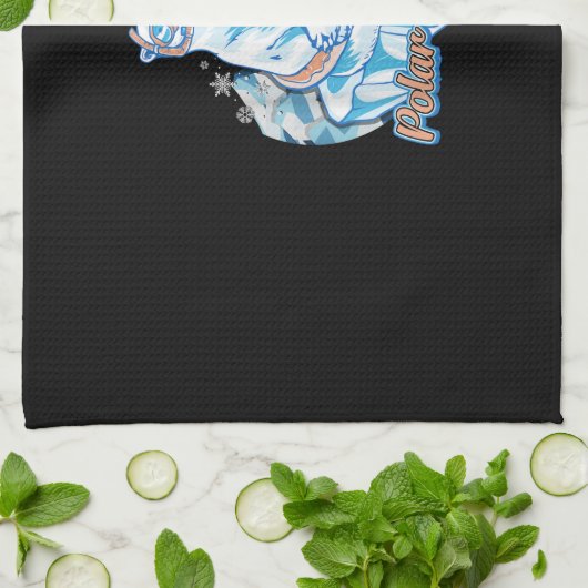 Polar Plunge Ice Jump Funny Polar Bear Winter Swim Geschirrtuch (Gefaltet)