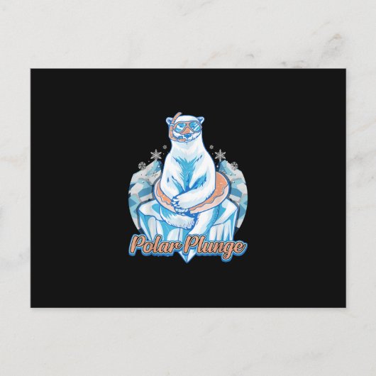 Polar Plunge Ice Jump Funny Polar Bear Winter Swim Postkarte (Vorderseite)