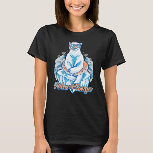 Polar Plunge Ice Jump Funny Polar Bear Winter Swim T-Shirt (Vorderseite)