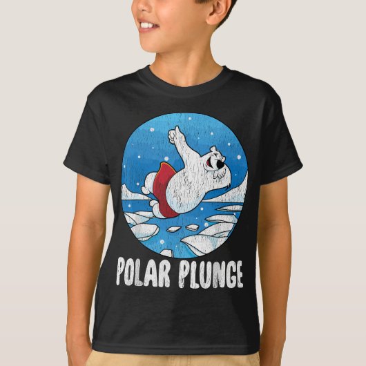 Polar Plunge Ice Jump Funny Polar Bear Winter Swim T-Shirt (Vorderseite)