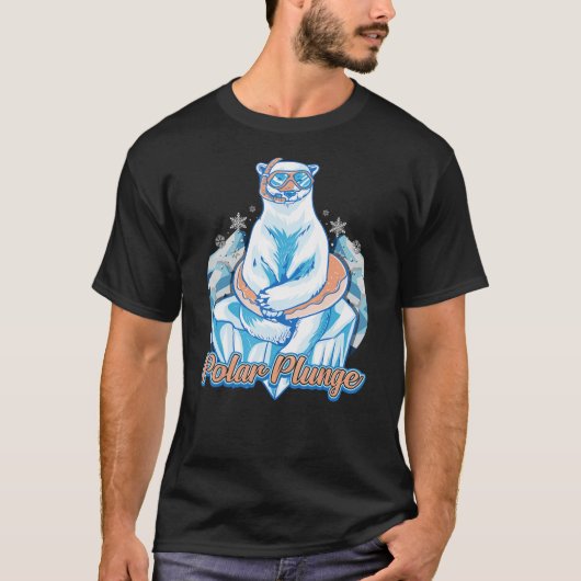 Polar Plunge Ice Jump Funny Polar Bear Winter Swim T-Shirt (Vorderseite)