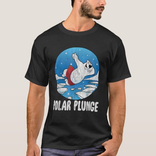 Polar Plunge Ice Jump Funny Polar Bear Winter Swim T-Shirt (Vorderseite)