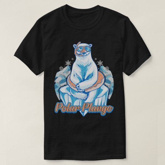 Polar Plunge Ice Jump Funny Polar Bear Winter T-Shirt (Design vorne)