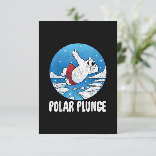 Polar Plunge Ice Jump Polar Bear Winter Swim Begleitkarte (Stehend Vorderseite)