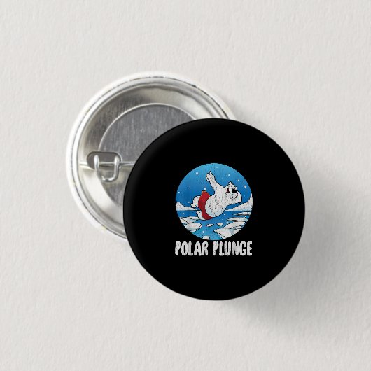 Polar Plunge Ice Jump Polar Bear Winter Swim Button (Vorne & Hinten)