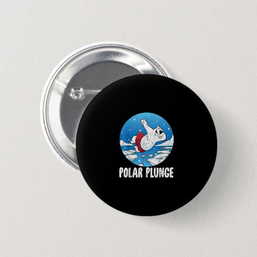 Polar Plunge Ice Jump Polar Bear Winter Swim Button (Vorne & Hinten)