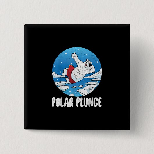 Polar Plunge Ice Jump Polar Bear Winter Swim Button (Vorderseite)