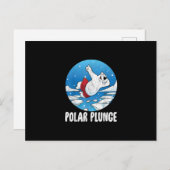 Polar Plunge Ice Jump Polar Bear Winter Swim Einladungspostkarte (Vorne/Hinten)