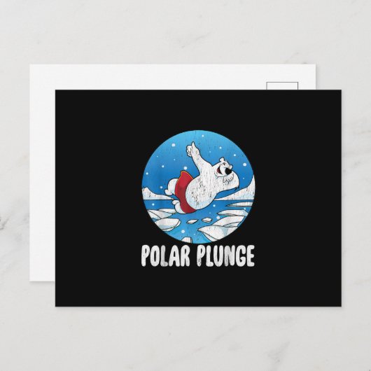 Polar Plunge Ice Jump Polar Bear Winter Swim Einladungspostkarte (Vorne/Hinten)
