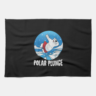 Polar Plunge Ice Jump Polar Bear Winter Swim Geschirrtuch