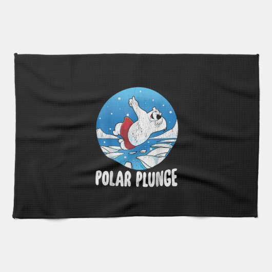 Polar Plunge Ice Jump Polar Bear Winter Swim Geschirrtuch (Horizontal)