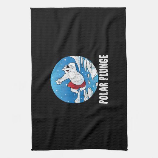 Polar Plunge Ice Jump Polar Bear Winter Swim Geschirrtuch (Vertikal)