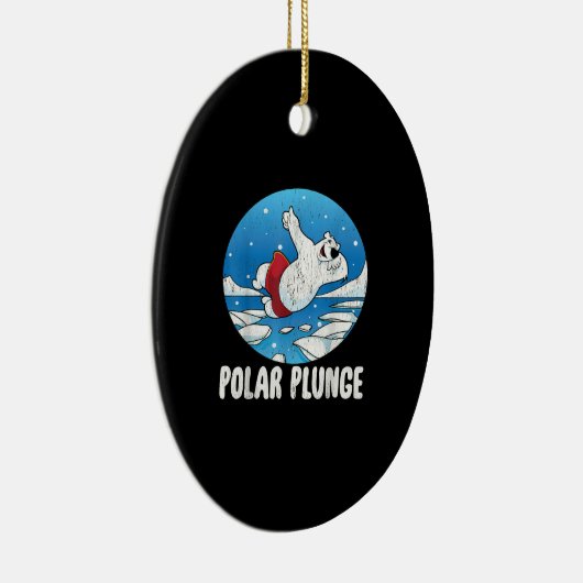 Polar Plunge Ice Jump Polar Bear Winter Swim Keramik Ornament (Rechts)