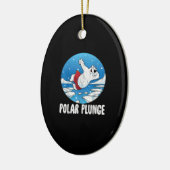 Polar Plunge Ice Jump Polar Bear Winter Swim Keramik Ornament (Links)