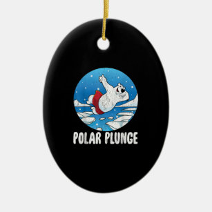 Polar Plunge Ice Jump Polar Bear Winter Swim Keramik Ornament