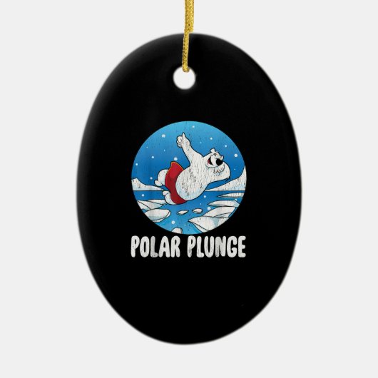 Polar Plunge Ice Jump Polar Bear Winter Swim Keramik Ornament (Vorne)