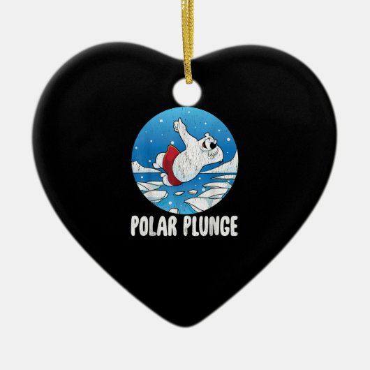 Polar Plunge Ice Jump Polar Bear Winter Swim Keramik Ornament (Vorne)