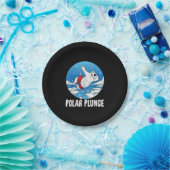 Polar Plunge Ice Jump Polar Bear Winter Swim Pappteller (Party)