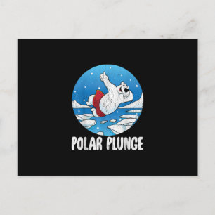 Polar Plunge Ice Jump Polar Bear Winter Swim Postkarte