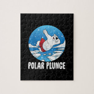 Polar Plunge Ice Jump Polar Bear Winter Swim Puzzle