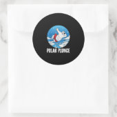 Polar Plunge Ice Jump Polar Bear Winter Swim Runder Aufkleber (Tasche)
