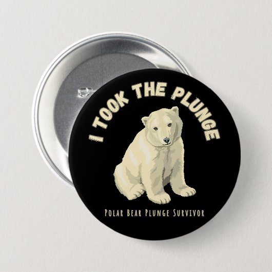 Polar Plunge Polar Bear I nahm den Tauchgang Button (Vorne & Hinten)
