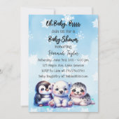 Polar-Polar-Tiere Winter-Kinderdusche Einladung (Vorderseite)