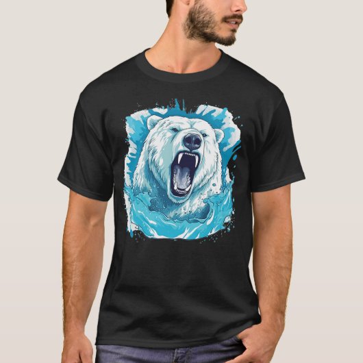 Polar Roar - Iceberg Blue Bear Art T-Shirt (Vorderseite)