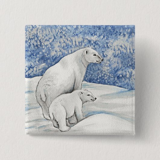 Polar Snow Bears Button (Vorderseite)
