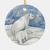 Polar Snow Bears Keramik Ornament (Vorne)