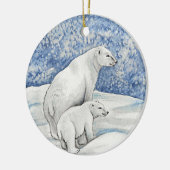 Polar Snow Bears Keramik Ornament (Links)