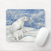 Polar Snow Bears Mousepad (Mit Mouse)
