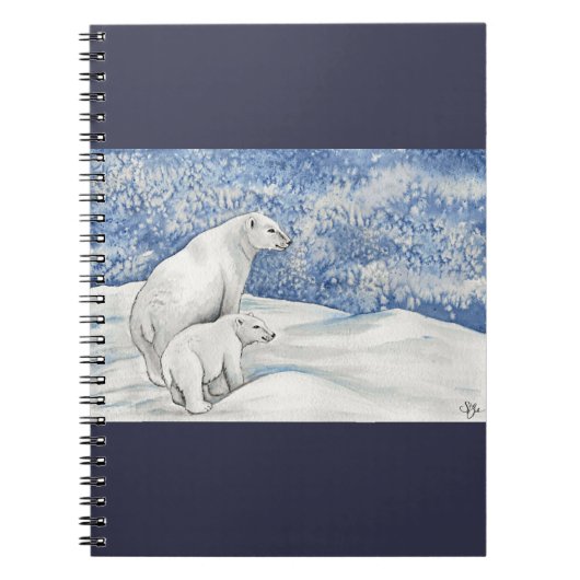 Polar Snow Bears Notizblock (Vorderseite)