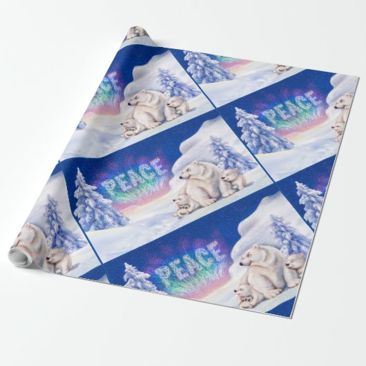 Polar trägt PEACE Weihnachtspapier Geschenkpapier (Ungerollt)