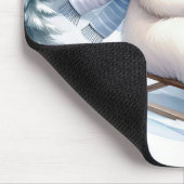 Polar und Pinguin auf Schlitten Mousepad (Ecke)