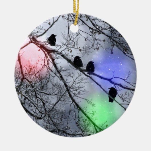 Polar Wintercrows Keramik Ornament (Vorne)