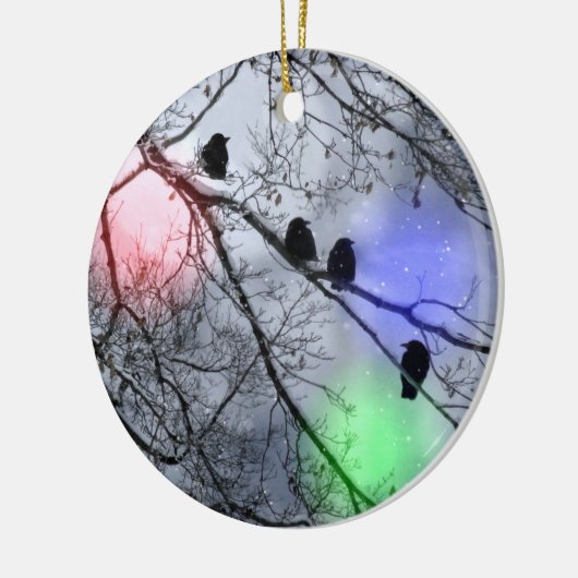 Polar Wintercrows Keramik Ornament (Links)