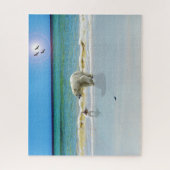 Polarbär am Strand, Puzzle (Vertikal)