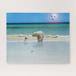 Polarbär am Strand, Puzzle